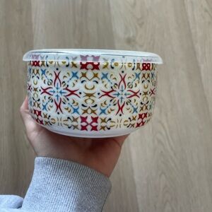 Colorful Patterned Bowl with Lid
